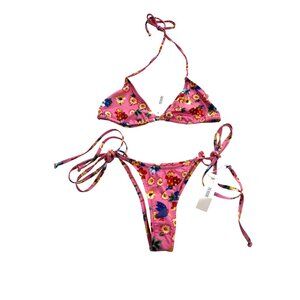 TEA YOU Demi Top & Iris Bottom Bikini Set in Plumeria